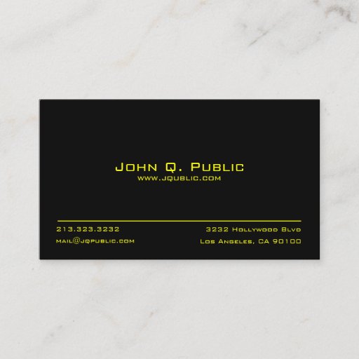 Customizable Simple Plain Black Business Card