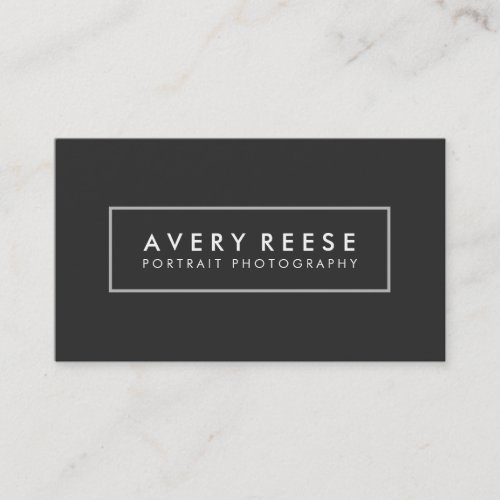 Simple Black Professional Modern Rectangle Frame Business Card