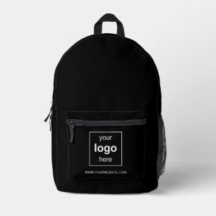 Simple Black Promotional Business Logo Printed Backpack
