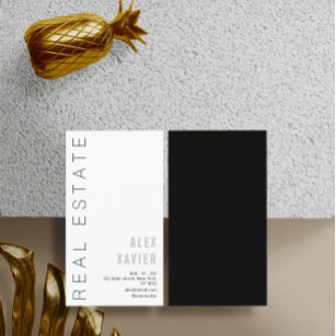 simple black real estate business card