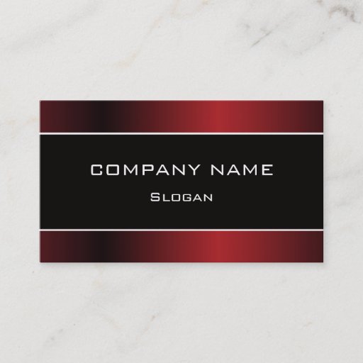 Customizable Simple Black &amp; Red Business Card