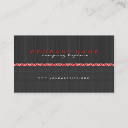 Simple Black &amp; Red Stripes &amp; LinenTexture Business Card Template
