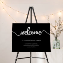 Simple Black Rehearsal Dinner Welcome Sign
