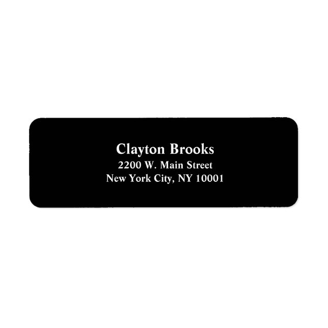 Simple Black Return Address Labels (Front)