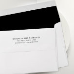 Simple Black Return Address Lined Envelope<br><div class="desc">Simple solid color black lined envelope with a return address on the back flap. A variety of colors available for any celebration,  event or holiday.</div>