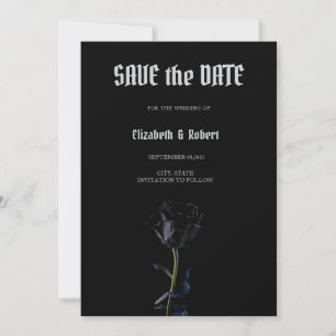 Simple Black Roses Gothic Save The Date