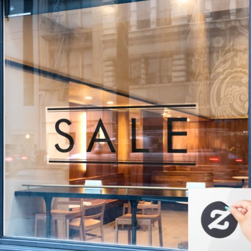 Simple Black SALE Store Discount Promo Window Cling