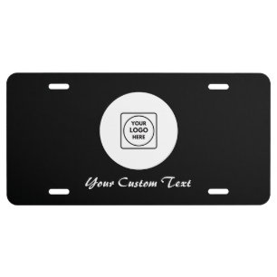 Simple Black Script Business Logo Branded Plate