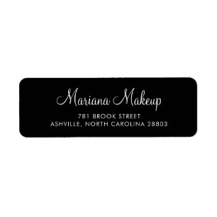 Simple Black Script Business Return Address Label