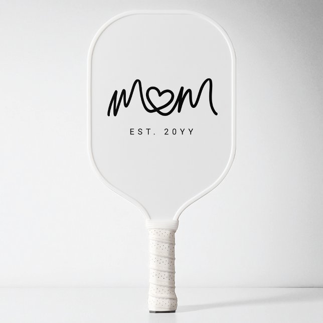 Simple Black Script Heart New Mom Established Est Pickleball Paddle (Simple Black Script Heart New Mom Established Est Pickleball Paddle)