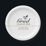 simple black script pharmacy graduation  paper plates<br><div class="desc">A simple elegant black and white graduation design with black script. The text and other features can be personalized.</div>
