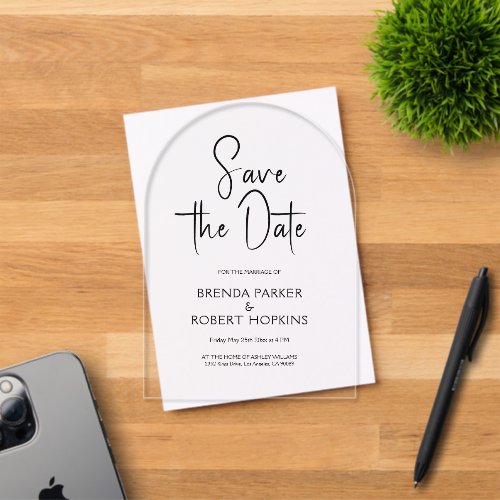 Simple Black Script Save The Date