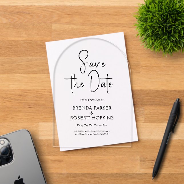 Simple Black Script Save The Date (Insitu (Invitation Card))
