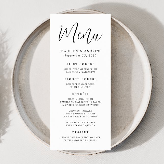 Simple Black Script Wedding Menu (Creator Uploaded)