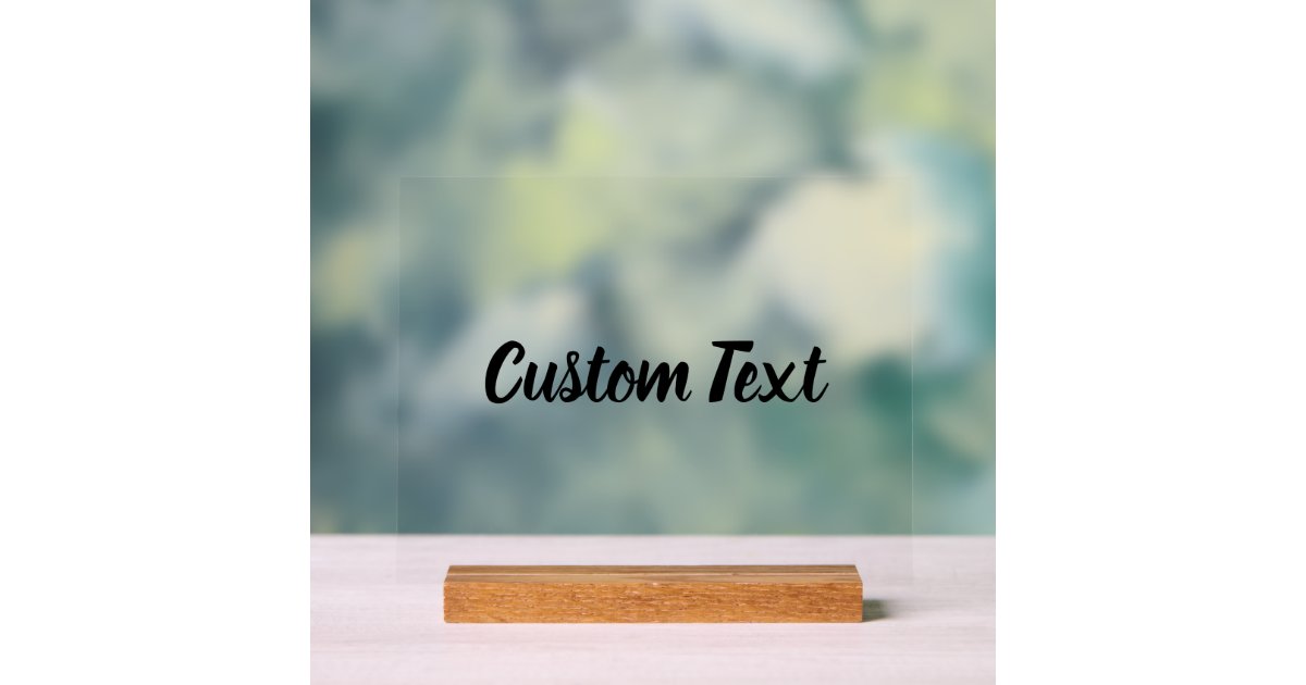 Simple Black Script Your Text Template Acrylic Sign | Zazzle