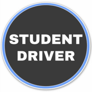 [Simple Black Sign] Student Driver Sticker
