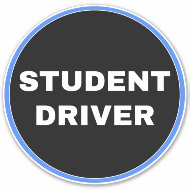 [Simple Black Sign] Student Driver Sticker (Front)