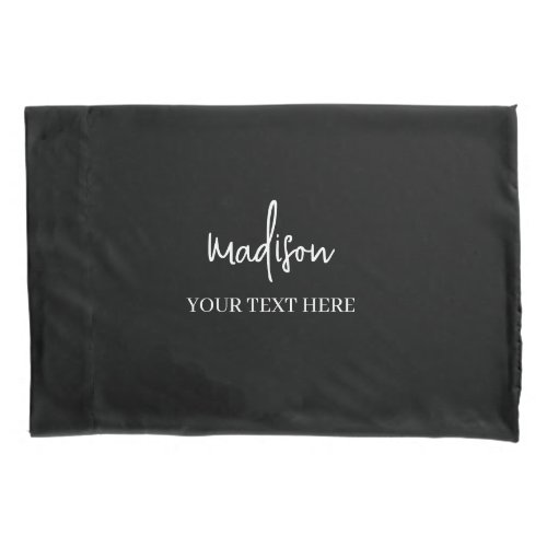 Simple Black Signature With Text  Pillow Case