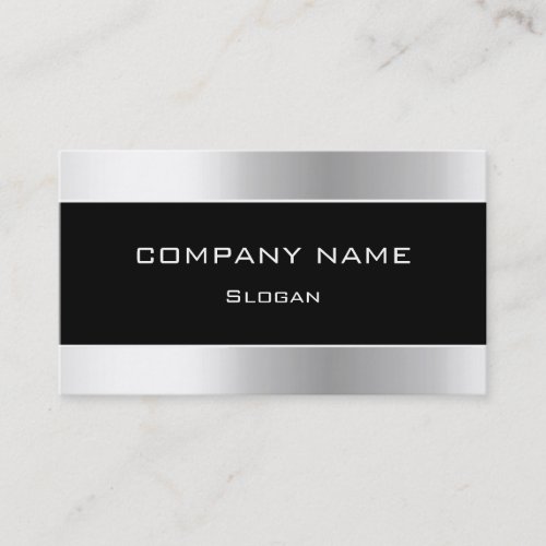 Simple Black &amp; Silver Business Card