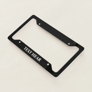 Simple Black Silver Gray Feminine Script Name Lice License Plate Frame