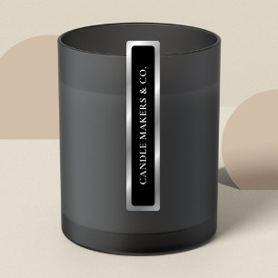 Simple Black Silver Tamper Proof Thin Candle Label