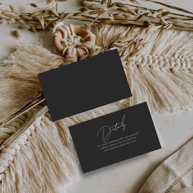 Simple Black Small Wedding Details Enclosure Card (Simple Black Small Wedding Details Enclosure Card)
