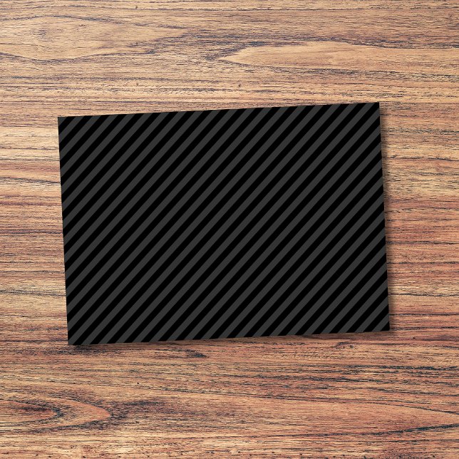 Simple Black & Smoky Black Narrow Diagonal Stripes Post-it Notes (Creator Uploaded)