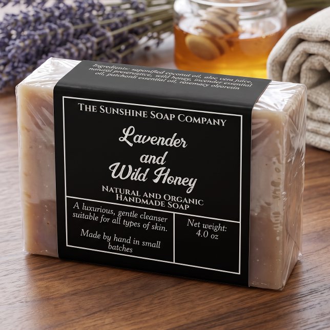 Simple Black Soap Product Packaging Label (Creator Uploaded)