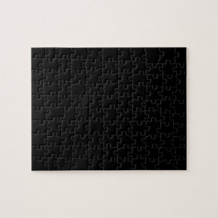 Simple Black Solid Color Jigsaw Puzzle