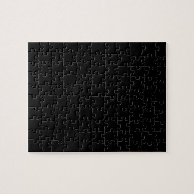 Simple Black Solid Color Jigsaw Puzzle (Horizontal)