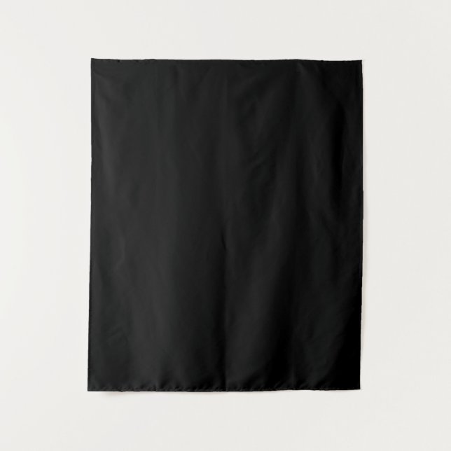 Simple Black Solid Color Tapestry (Front)