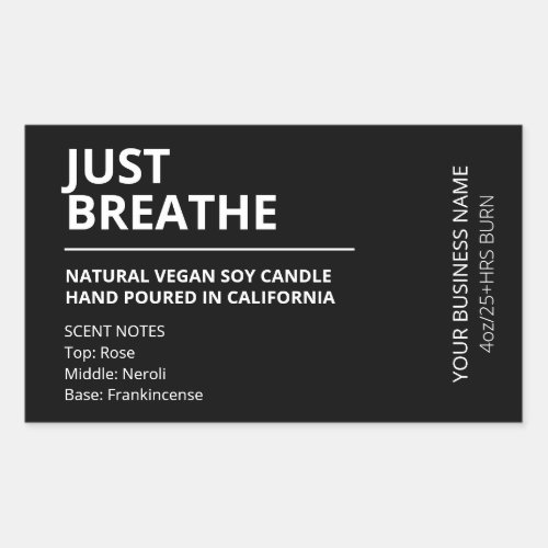 Simple Black Soy Candle Labels