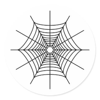 Simple Black Spiderweb Shape Halloween Classic Round Sticker