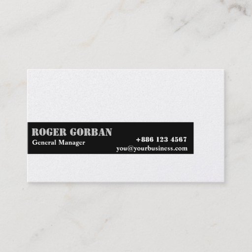 Customizable Simple Black Stripe on White Generic Business Card