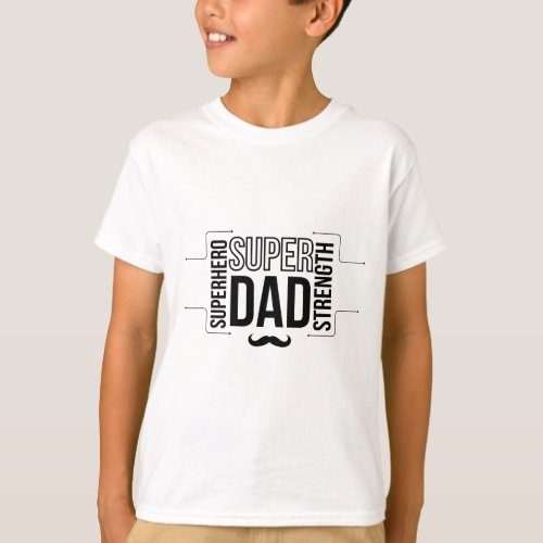 Simple Black Super Dad Kids T_Shirt