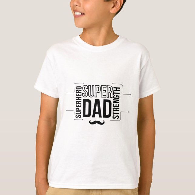 Simple Black Super Dad Kid's T-Shirt (Front)