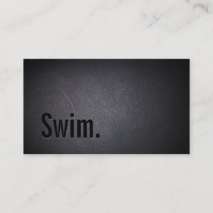 Simple Black Swim Instructor Business Card