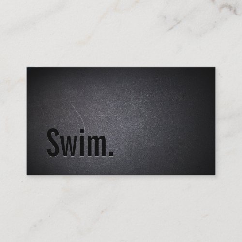 Simple Black Swim Instructor Business Card