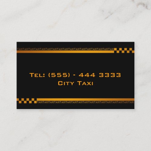 Simple Black Taxi Service Business Card