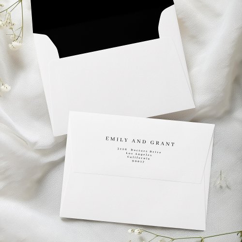 Simple Black Text and White Modern Invitation Enve Envelope