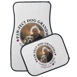 Simple Black Text Funny Dog Grandma Photo Car Floor Mat