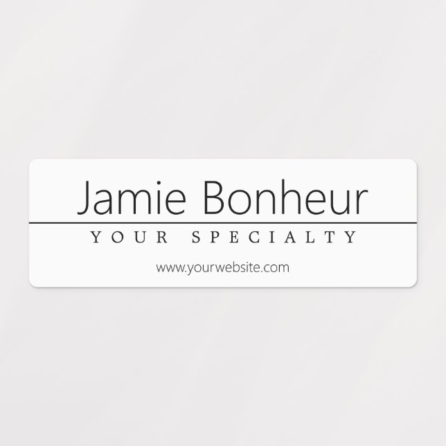 Simple Black Text on White Labels (Design 1)