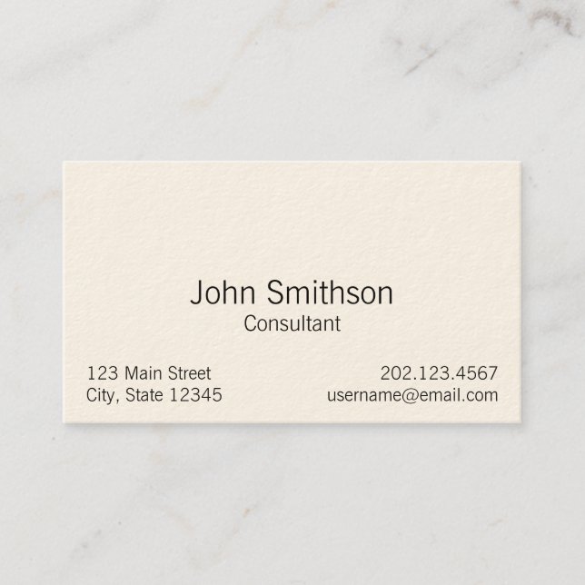 Simple Black Text Template Business Card (Front)