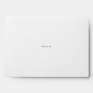 Simple Black Text White Wedding Invitation Envelope