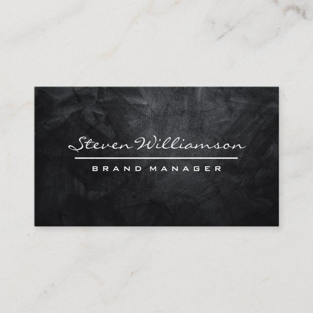Simple Black Texture Background Business Card (Front)