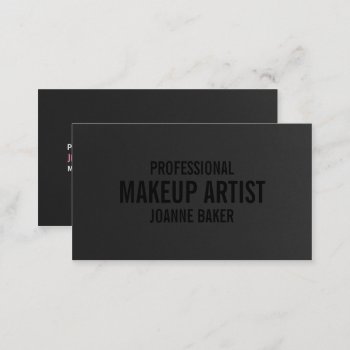 Simple Black Texture Elegant Makeup Artist Modern Business Card by busied at Zazzle