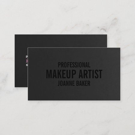 Simple Black Texture Elegant Makeup Artist Modern Business Card