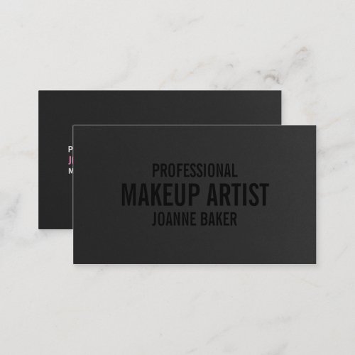 Simple black texture elegant makeup artist modern business card