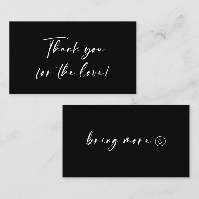 Simple black Thank you card (Front/Back)