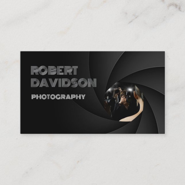 Simple Black The Lens Focus Photographer Card (Front)